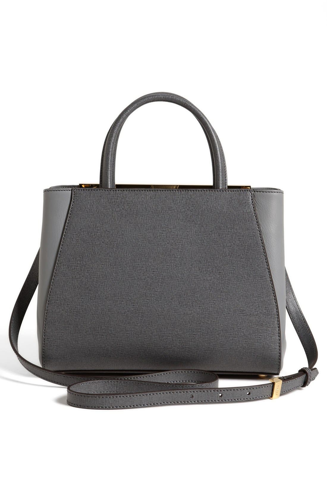 'Petite 2Jours Elite' Leather Shopper, Alternate, color, GREY/ GOLD HDWR