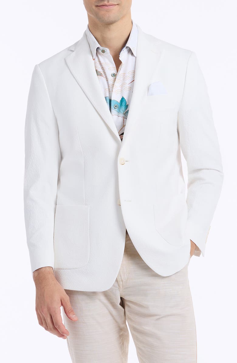 Robert Graham Harston Tailored Fit White Seersucker Sport Coat, Main, color, 