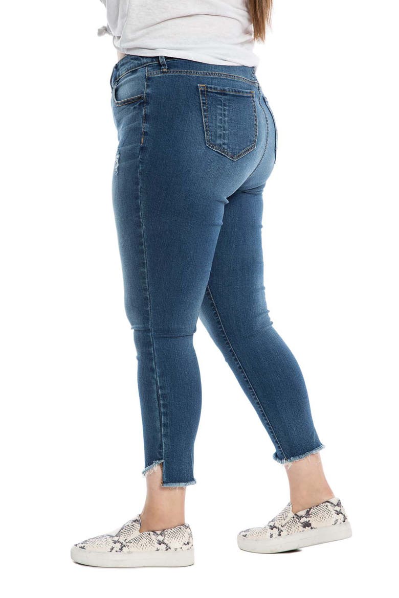 Frayed High Waist Ankle Skinny Jeans, Alternate, color, JACQUELINE