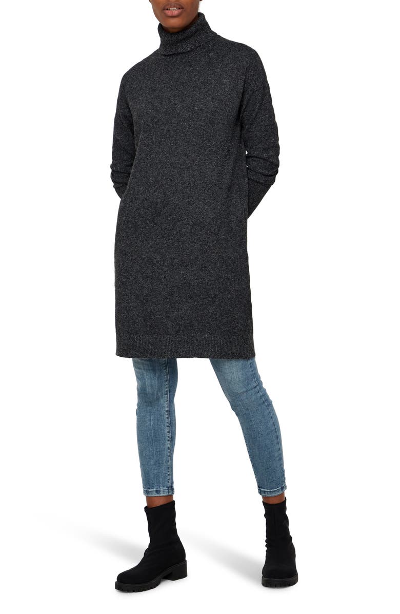 VERO MODA Brilliant Turtleneck Long Sleeve Sweater Dress, Main, color,