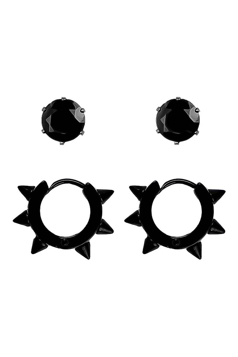 Metal Black Earring Set - Set of 2, Main, color, GUN