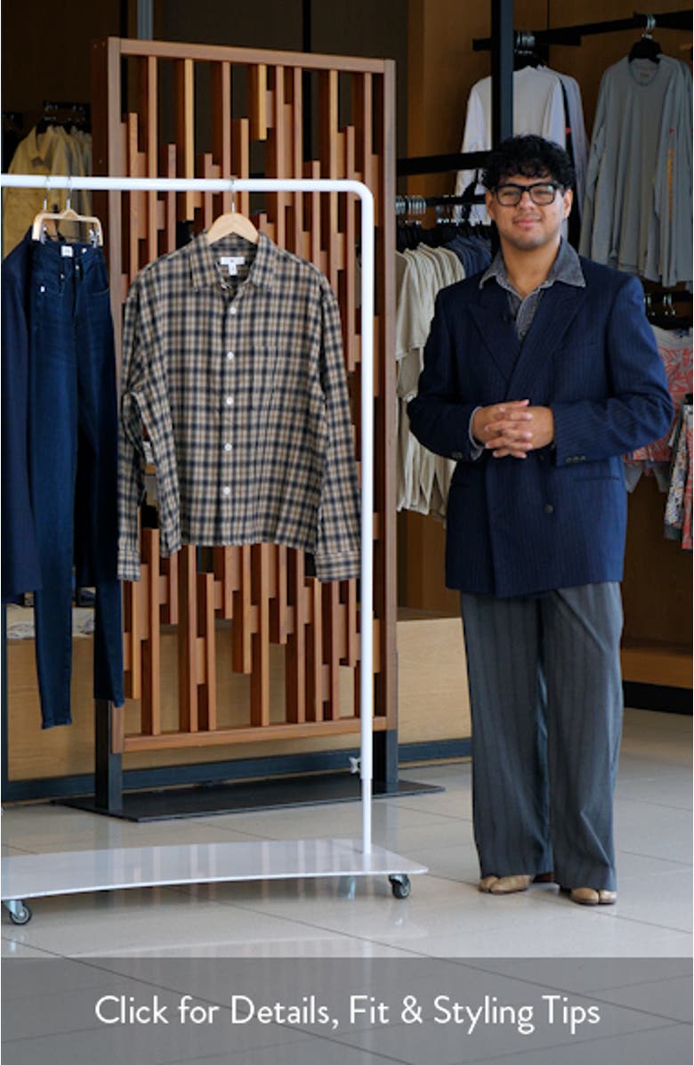 Boxy Fit Plaid Cotton Flannel Button-Up Shirt, sales video thumbnail