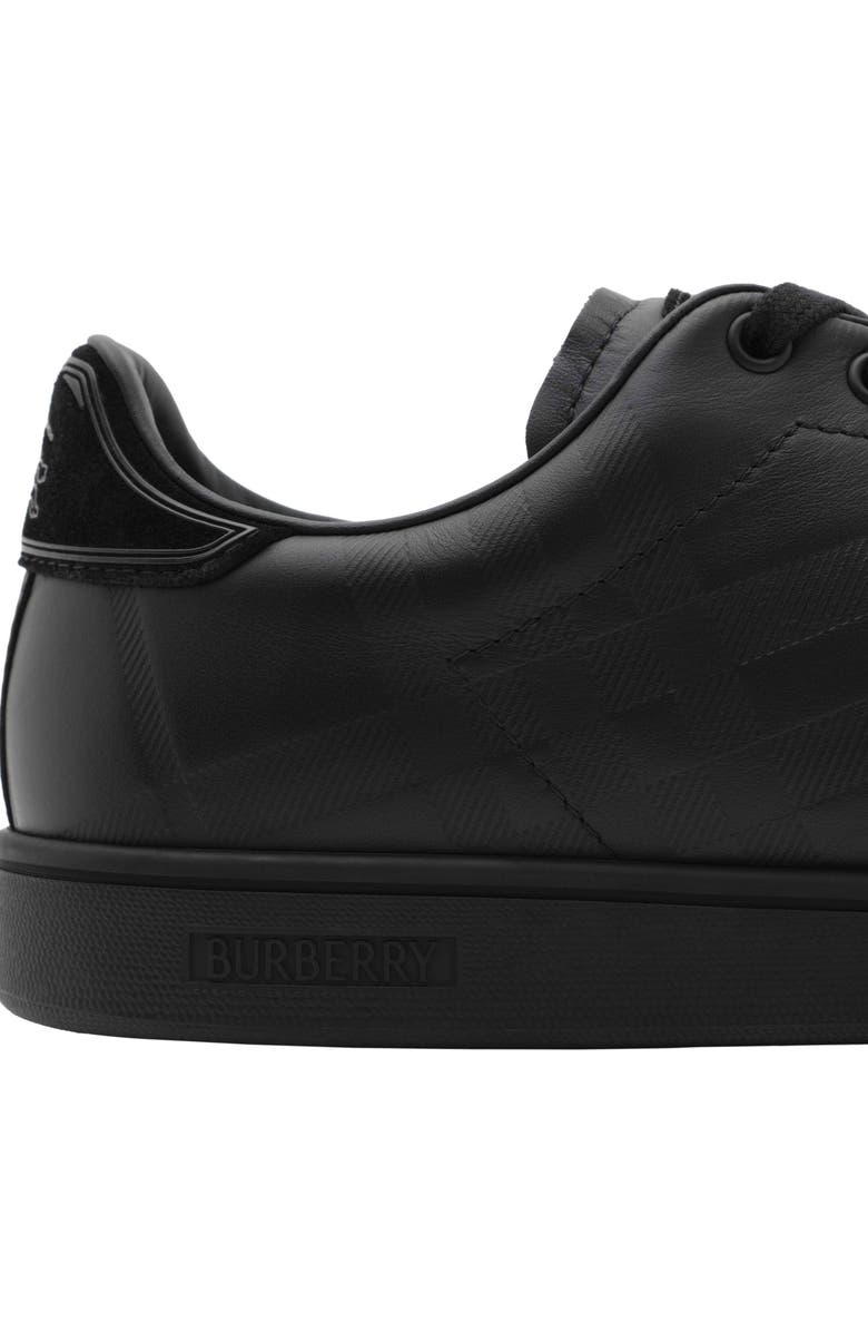 Burberry Embossed Check Leather Set Sneakers, Alternate, color, Black