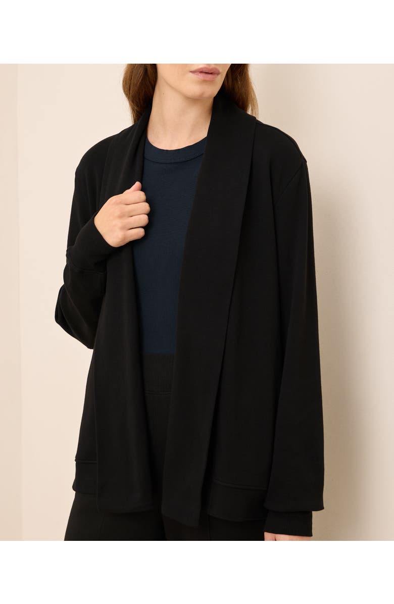 Pact Airplane Short Drape Cardigan, Alternate, color, Black