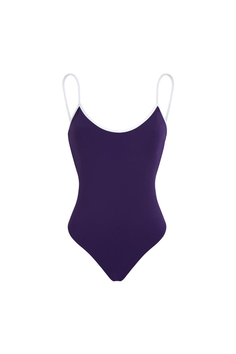 Women Low-back One-piece Swimsuit Solid, Main, color, Violet
