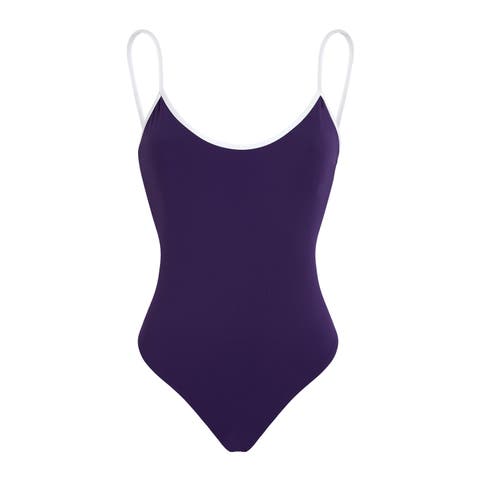 Women Low-back One-piece Swimsuit Solid