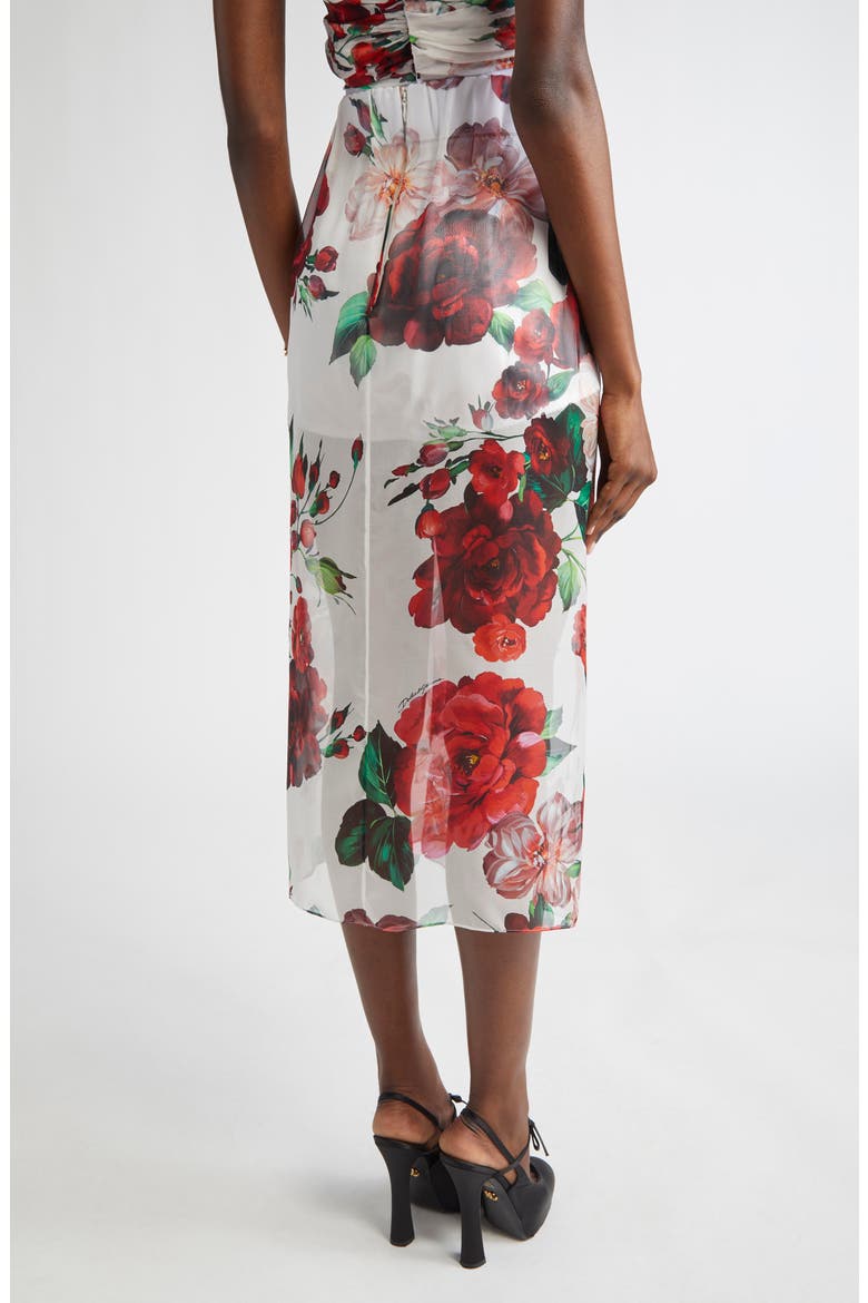Floral Print Silk Chiffon Skirt, Alternate, color, HA5PD B.ROSE ANTICHE F.BCO