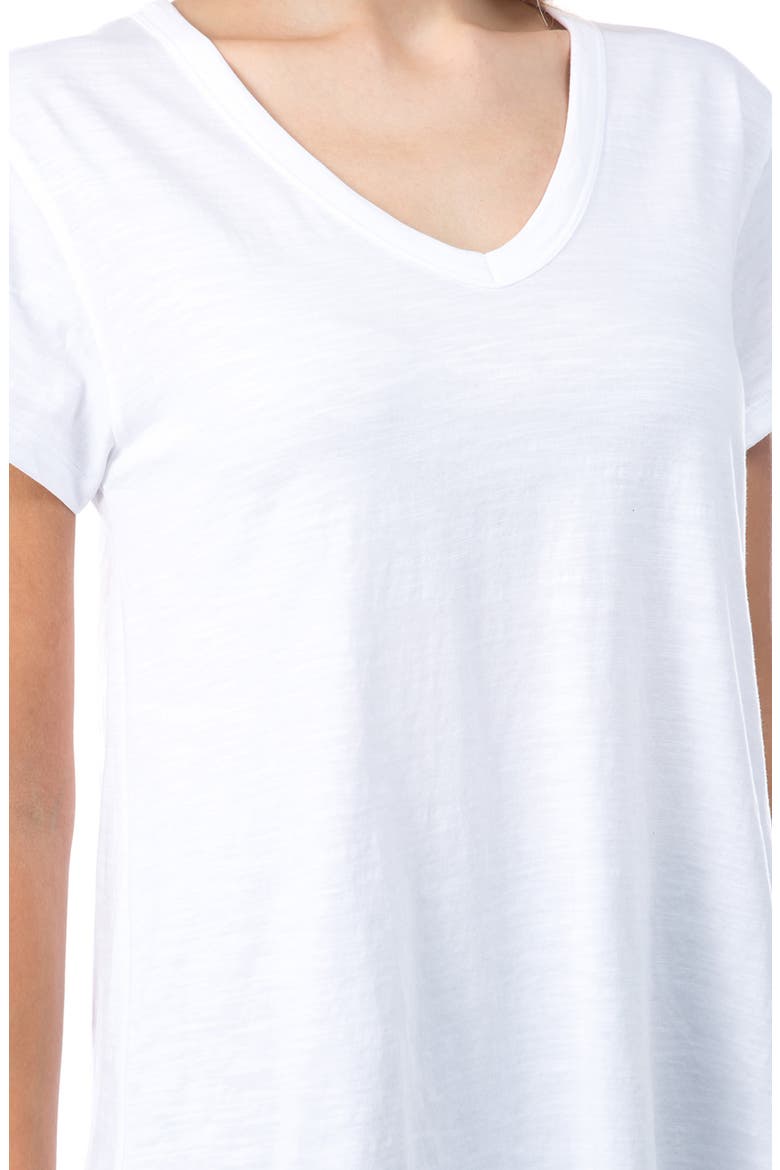 V-Neck High-Low T-Shirt, Alternate, color, WHITE