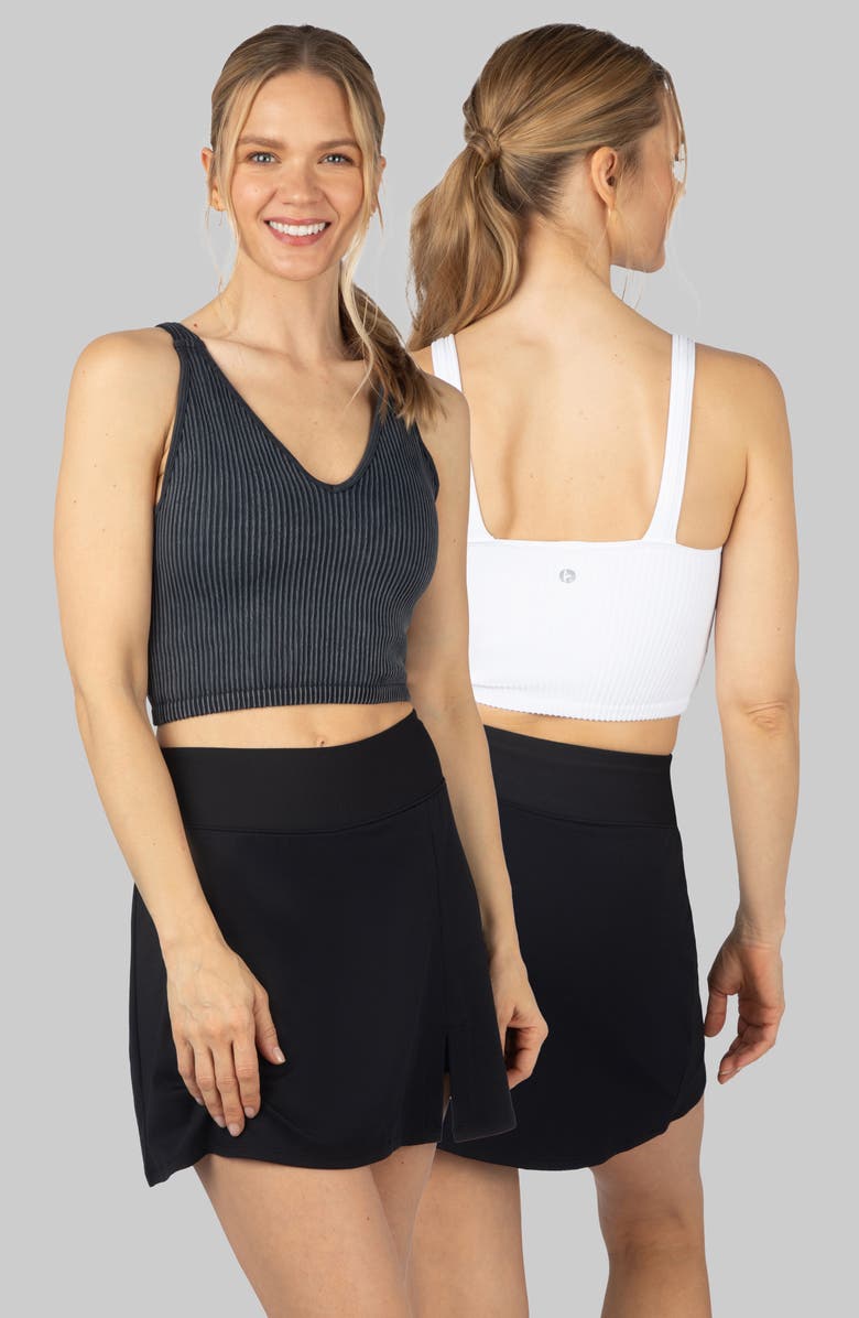 90 DEGREE BY REFLEX Alamo Stone Wash 2-Pack V-Neck Seamless Bralettes, Alternate, color, 