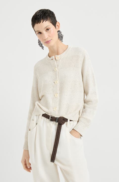 Cardigan with dazzling stripes