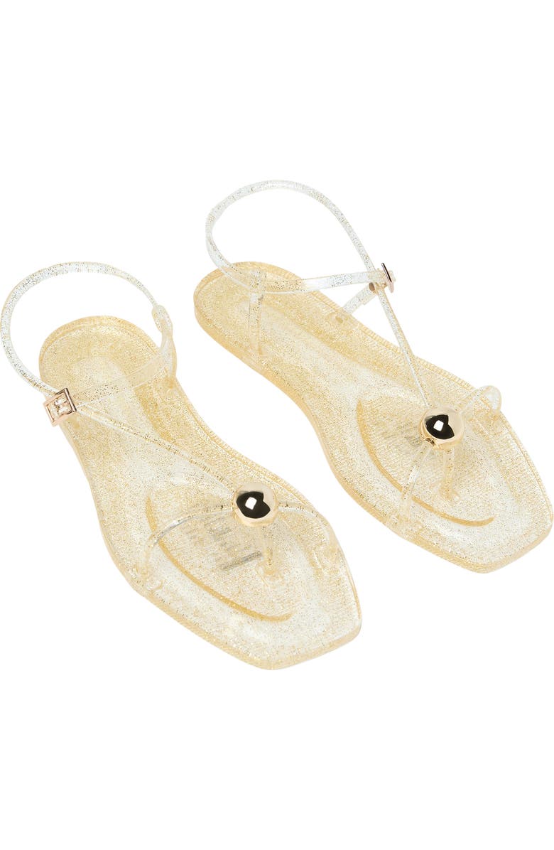 Loeffler Randall Dana Glitter Jelly Sandal, Alternate, color, Champagne