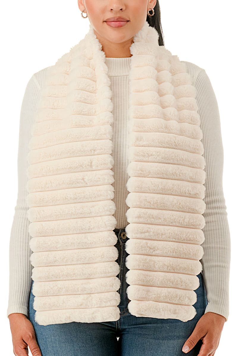 MARCUS ADLER Faux Fur Pull-Through Scarf, Alternate, color, Ivory