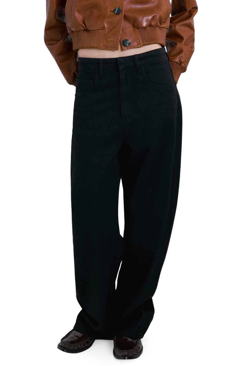 MANGO Mid Rise Balloon Jeans, Main, color, Black Denim