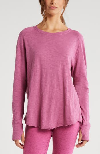 Zella Restore Soft Twist Long Sleeve T-shirt In Pink Violet