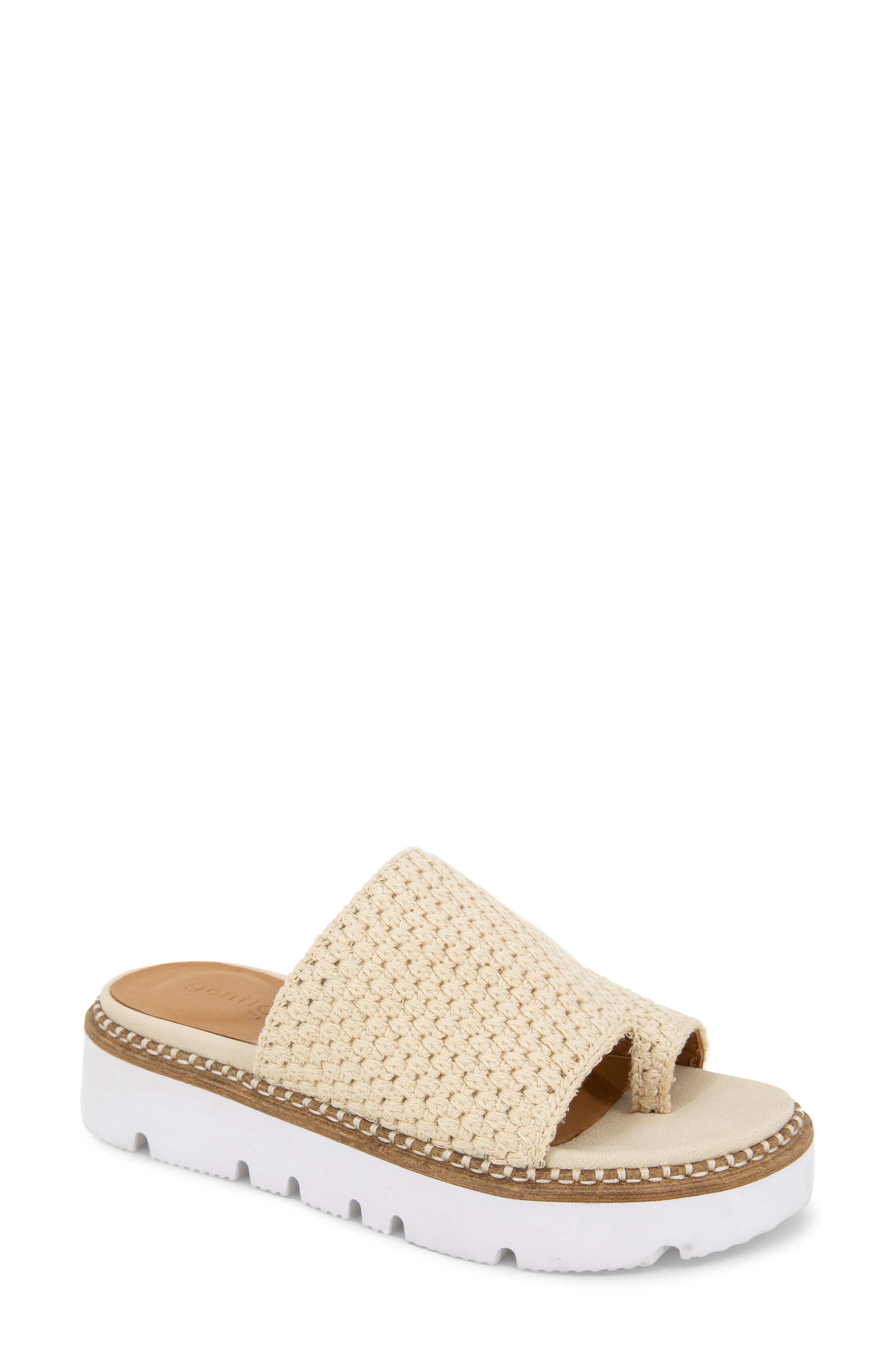Gentle Souls Lavern Platform Slide Sandal, Main, color, Cream Fabric
