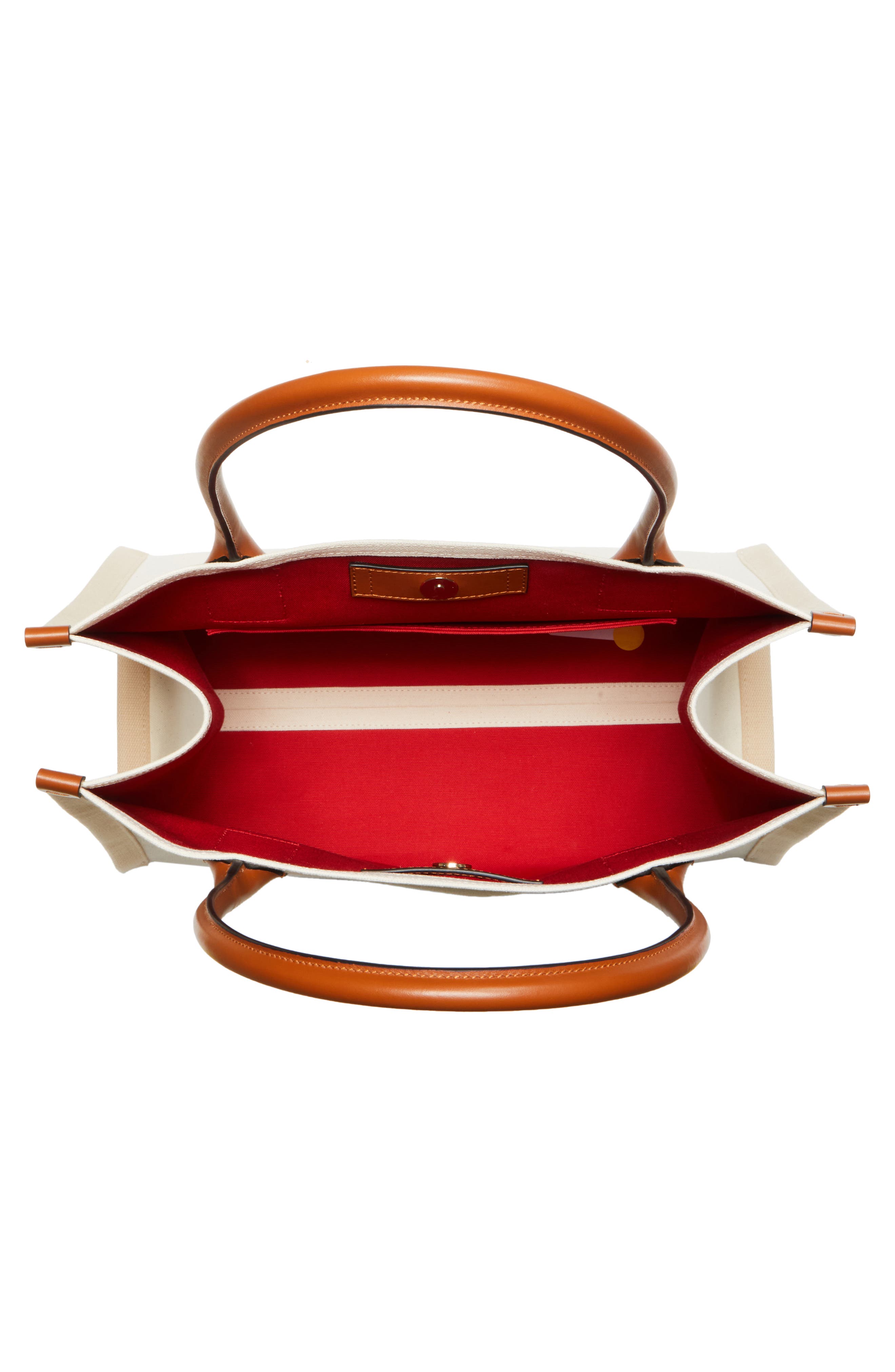 Christian Louboutin Large Nastroloubi Canvas Tote, Alternate, color, Natural/ Cuoio/ Black/ Natural