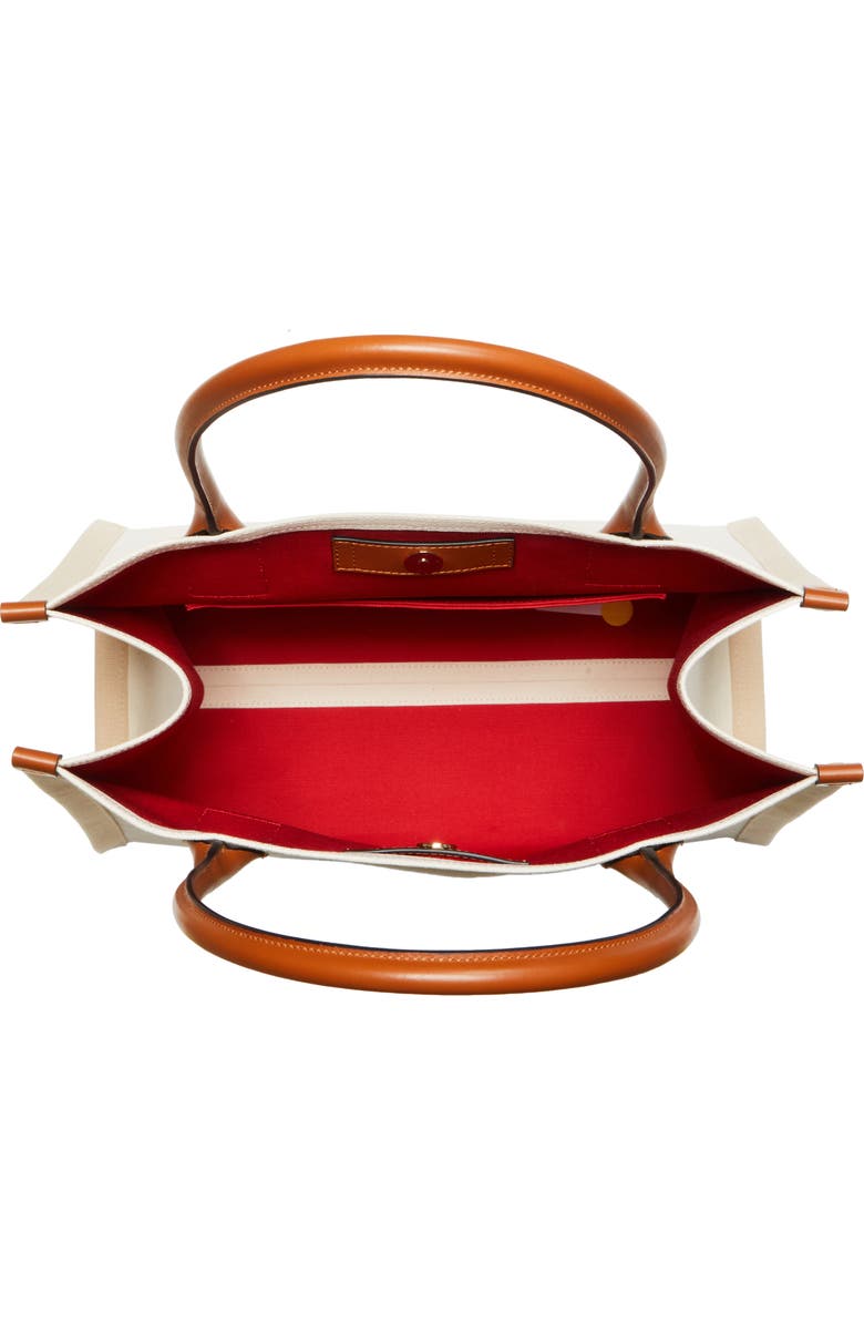 Christian Louboutin Large Nastroloubi Canvas Tote, Alternate, color, Natural/ Cuoio/ Black/ Natural