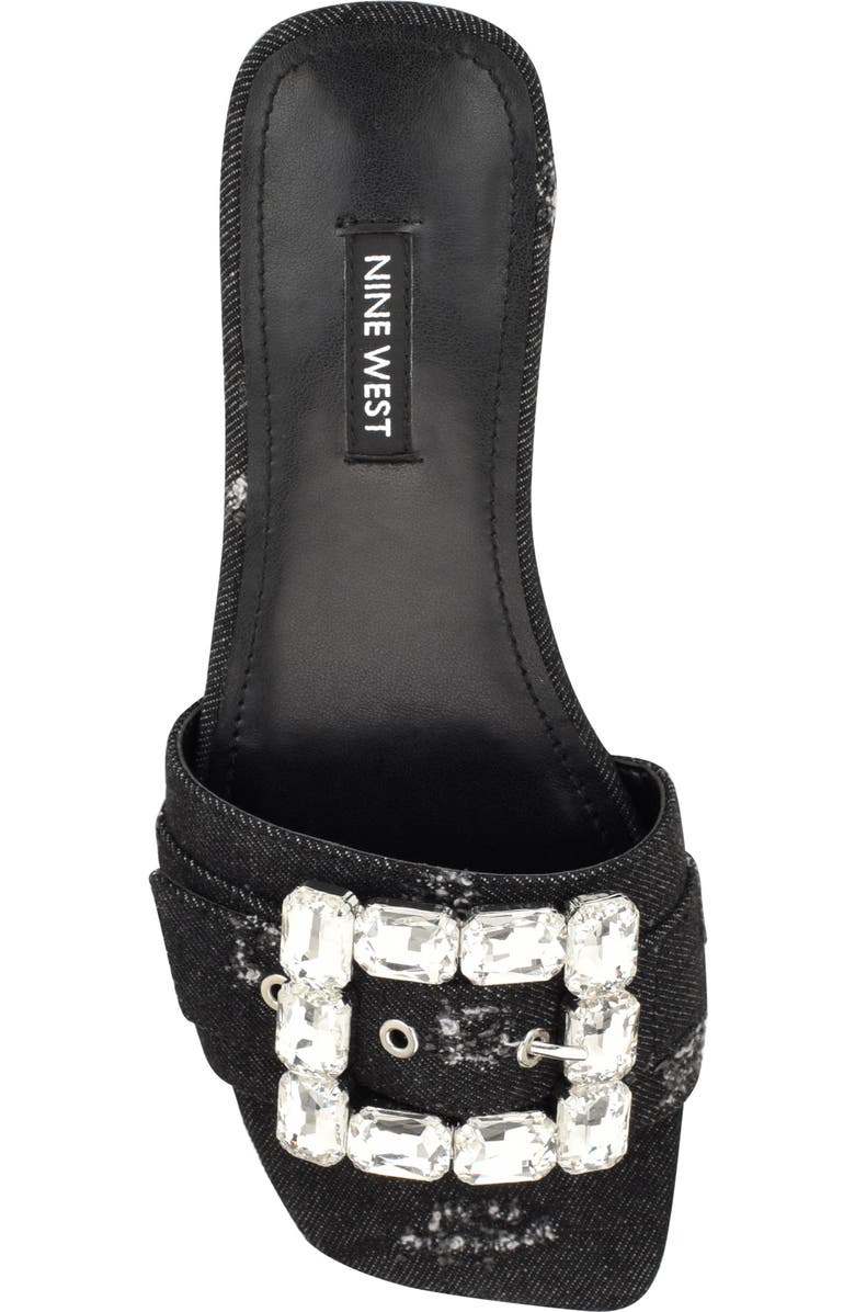 Nine West Matter Crystal Buckle Slide Sandal, Alternate, color,
