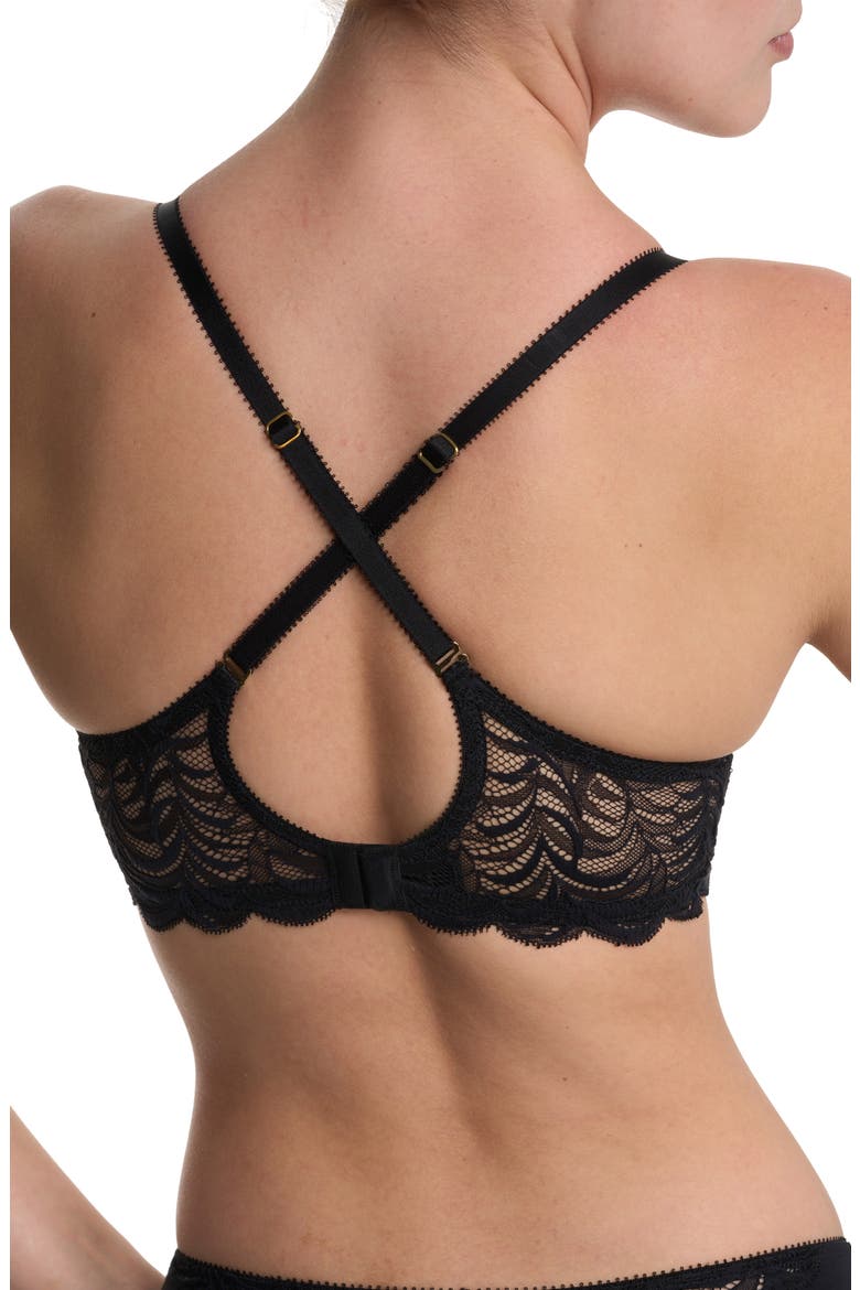 Persuasion Lace Convertible Plunge T-Shirt Bra, Alternate, color, BLACK