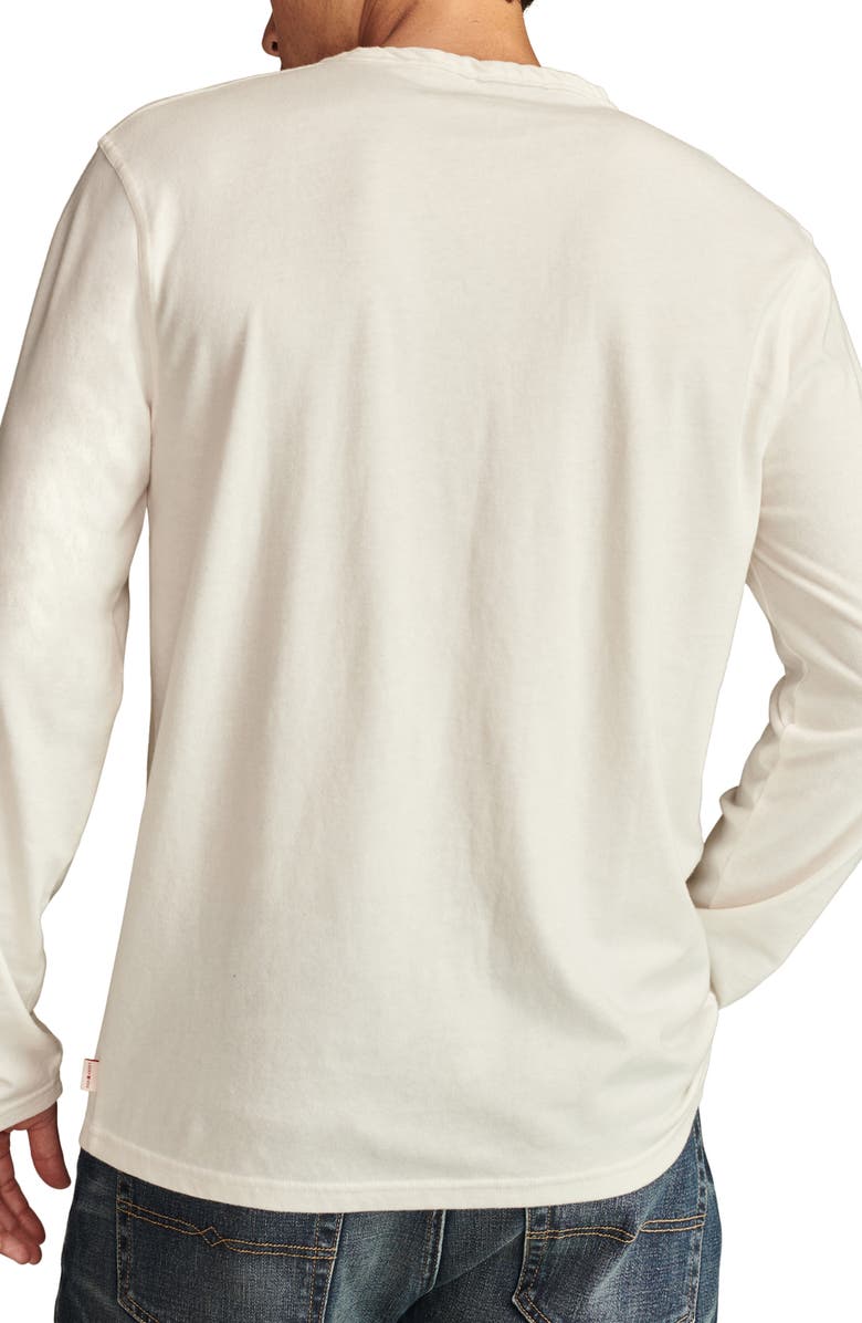 Lucky Brand Burnout Notch Neck Henley, Alternate, color, Marshmallow