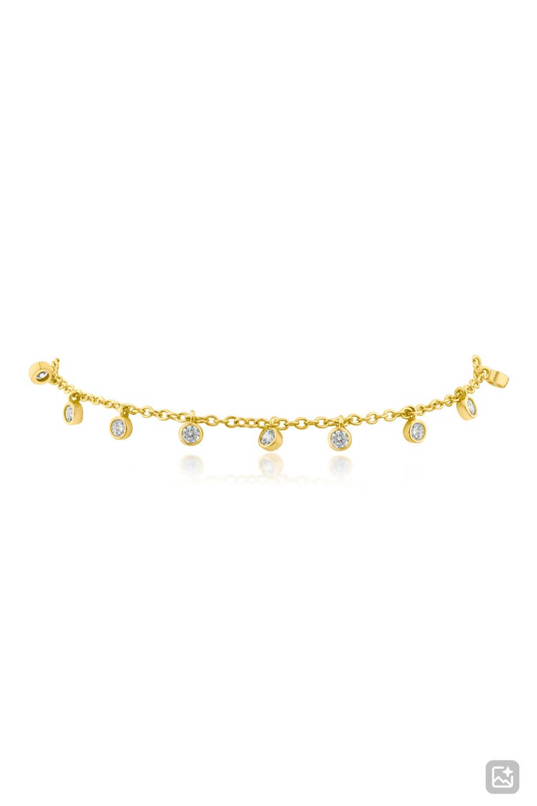 Cubic Zirconia Charm Bracelet, Main, color, GOLD PLATED BRASS