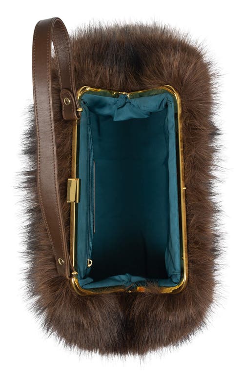 Jeffrey Campbell Gabor Faux Fur Satchel Handbag In Brown