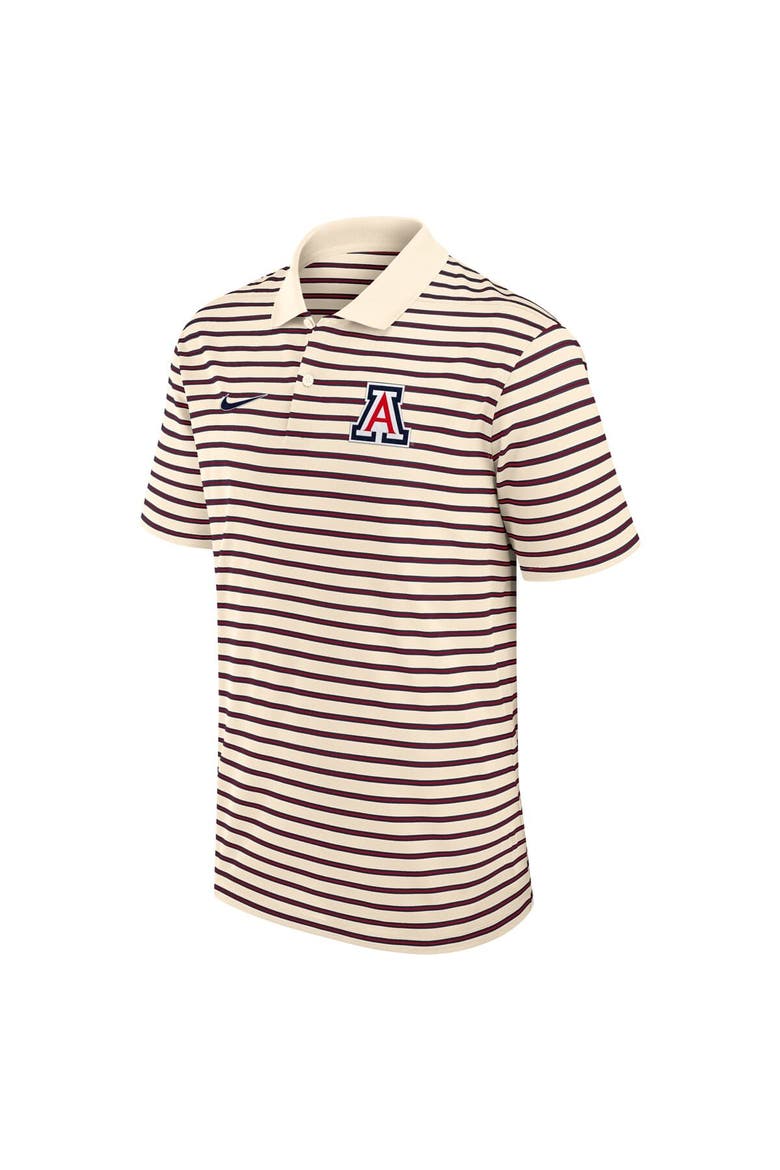 Men's Nike Tan Arizona Wildcats Primary Logo Striped Dri-FIT Polo, Alternate, color, Tan