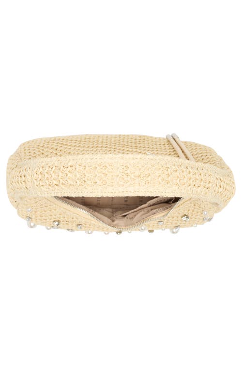 Steve Madden Embellished Woven Shoulder Bag In Raffia