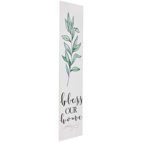 Northlight 36" Bless Our Home Wooden Porch Board Sign Decoration In White