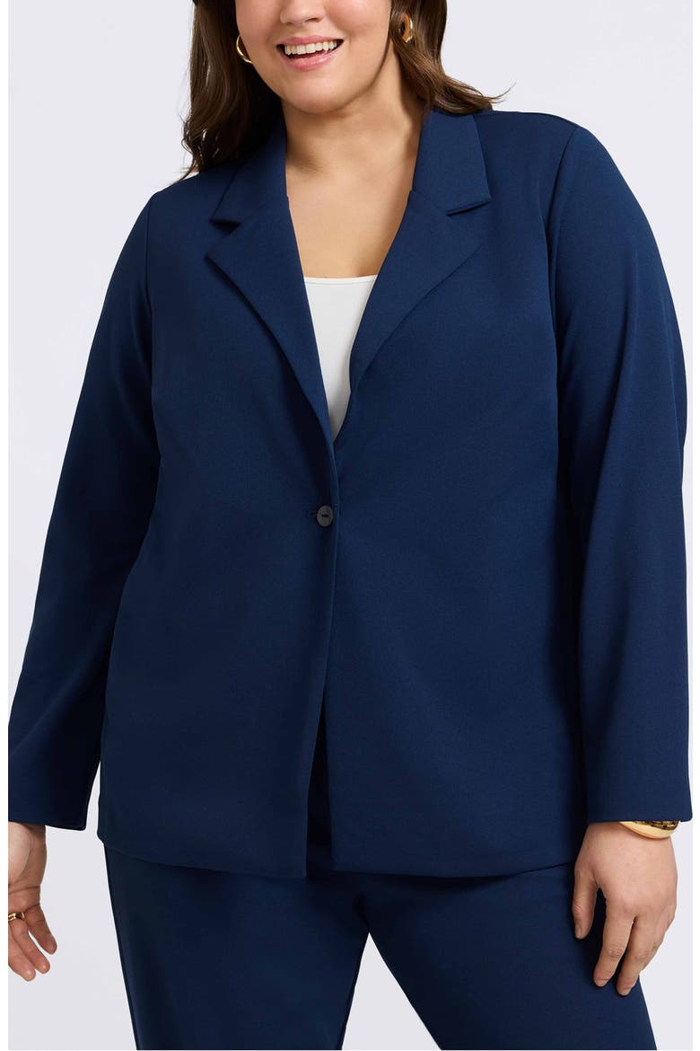 Morgan Crepe Knit Blazer, Main, color, NAVY