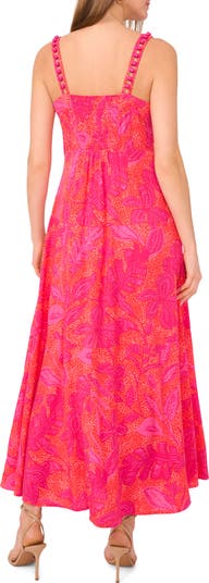 Floral Bead Strap Maxi Dress