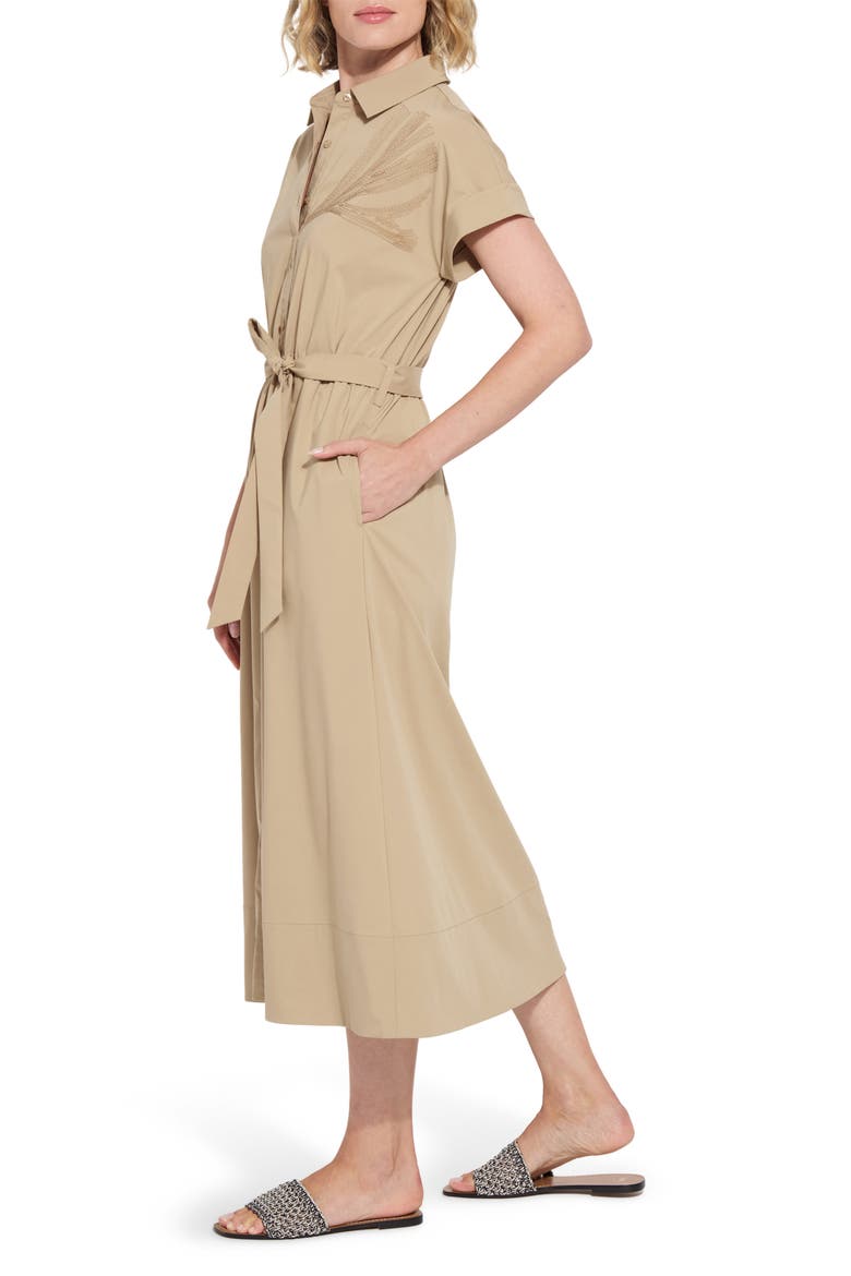 Thalassa Tie Waist Shirtdress, Alternate, color, SANDSTONE