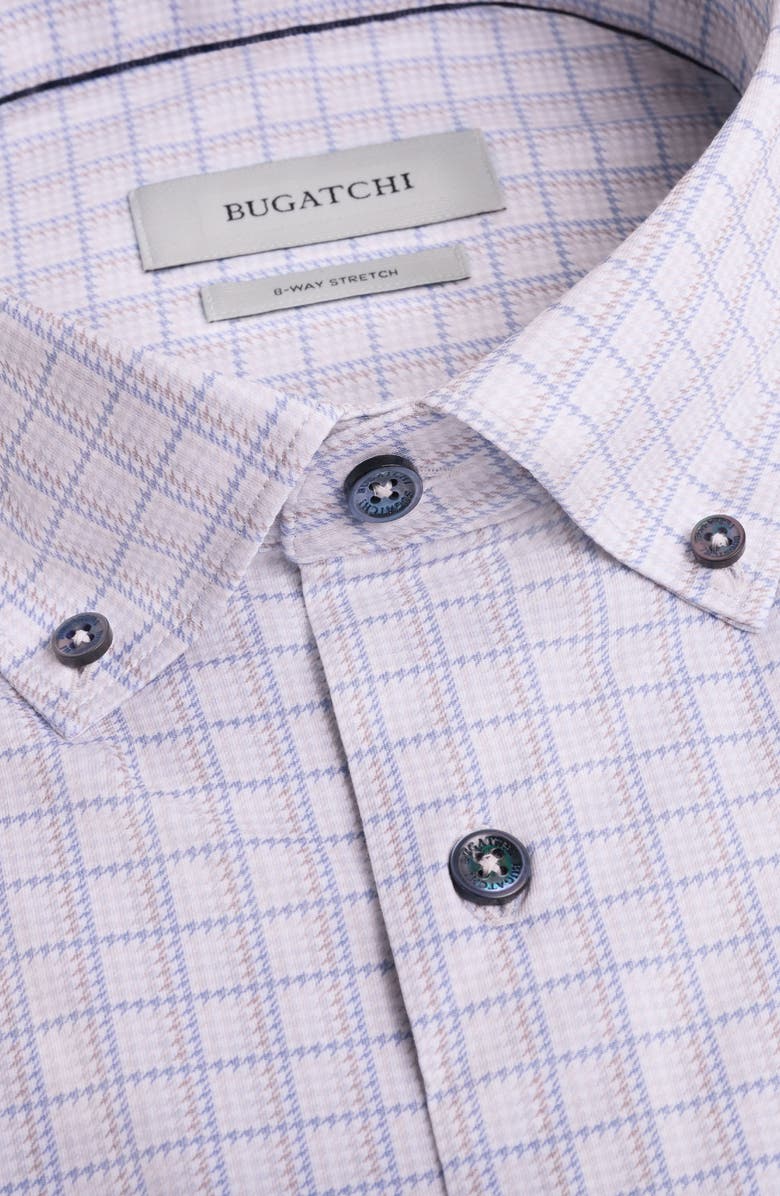 Bugatchi Brent OoohCotton<sup>®</sup> Houndstooth Check Button-Down Shirt, Alternate, color, Limestone