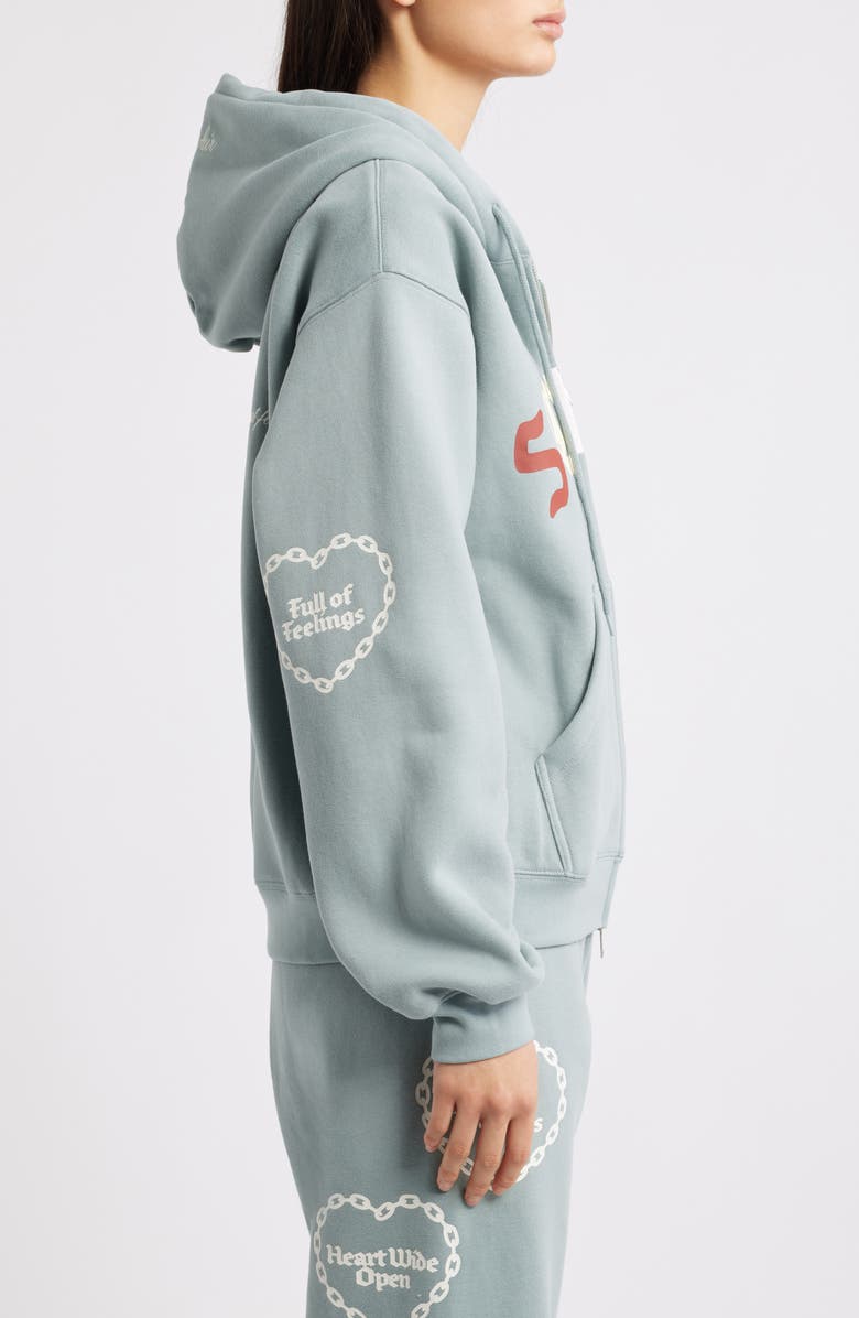 THE MAYFAIR GROUP Soulful Relaxed Zip Hoodie, Alternate, color, Dusty Blue