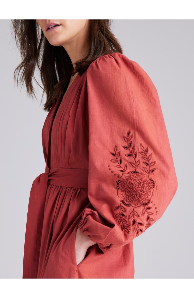 Cape Cove Carla Embroidered Dress, Alternate, color, Rust