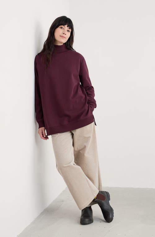 Seasalt Cornwall Bremble Mock Neck Tunic Top In Burgundy