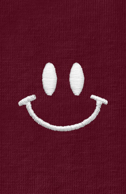Dalix Smile Face Tee In Maroon