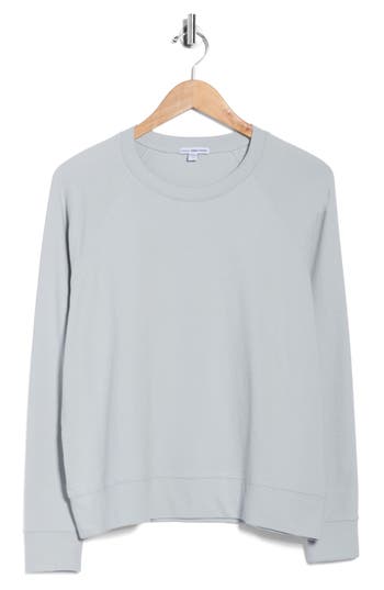 James Perse Cotton French Terry Relaxed Sweater In Gray