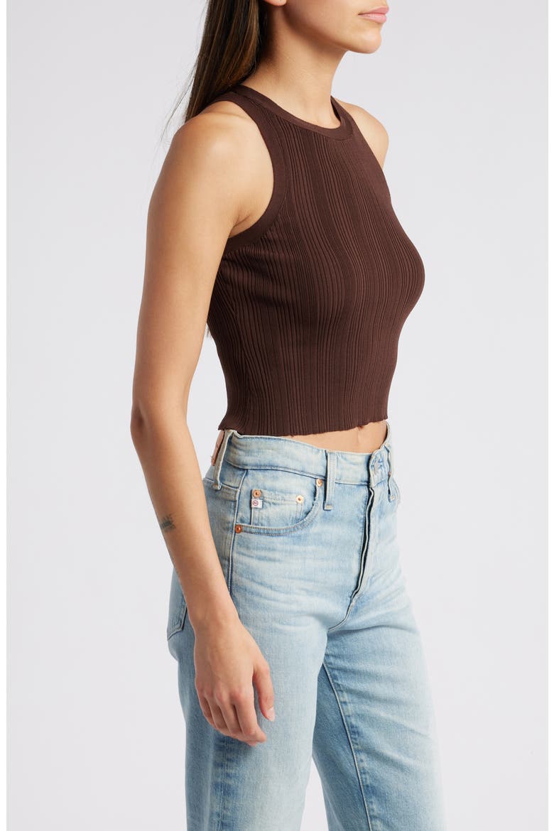Ribbed Crop Tank, Alternate, color, ESPRESSO