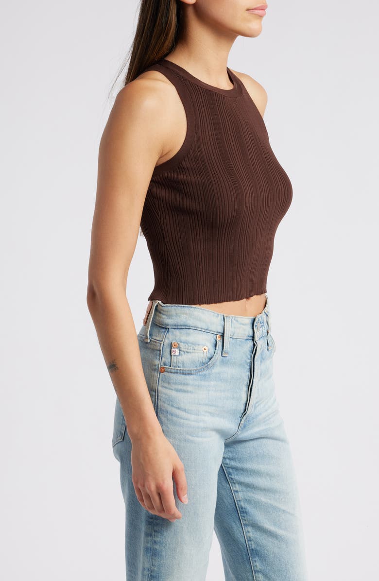 Good American Ribbed Crop Tank, Alternate, color, Espresso