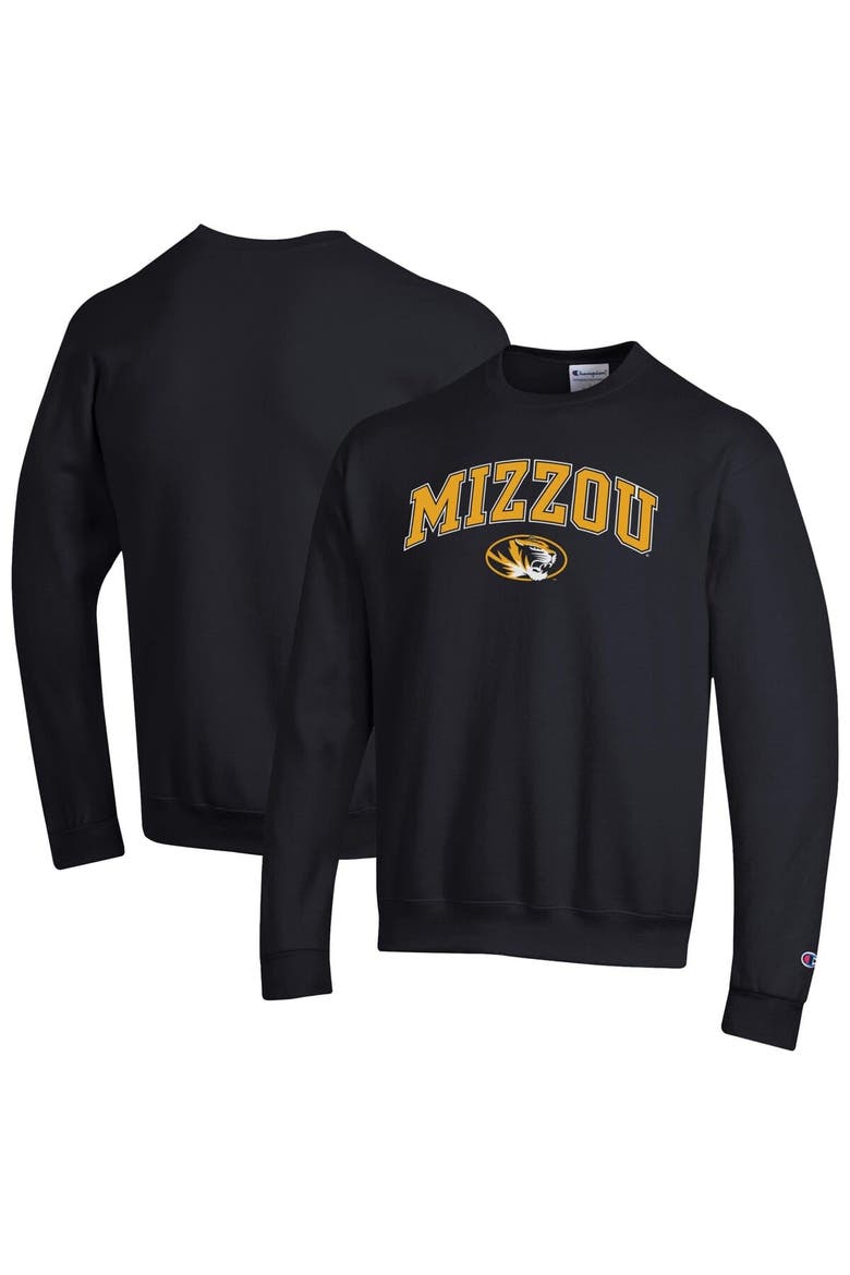 Men's Champion  Black Missouri Tigers Arch Over Logo Pullover Sweatshirt, Main, color, Black