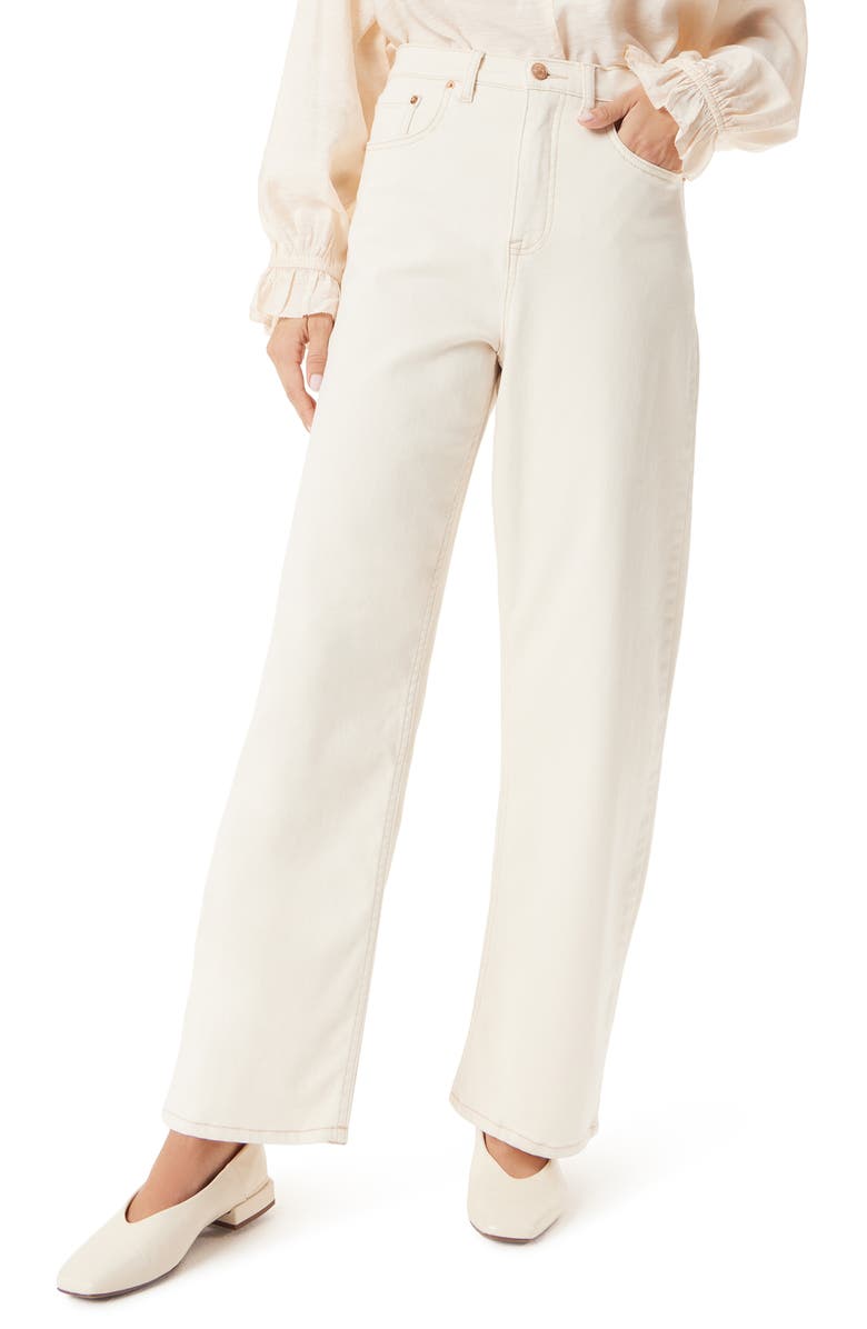 Sam Edelman High Waist Barrel Leg Jeans, Main, color, Undyed Natural Seed