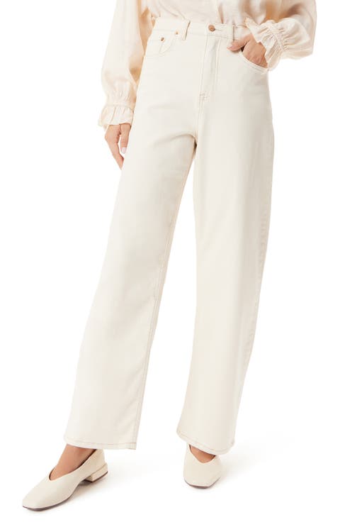 High Waist Barrel Leg Jeans (Undyed Natural Seed)