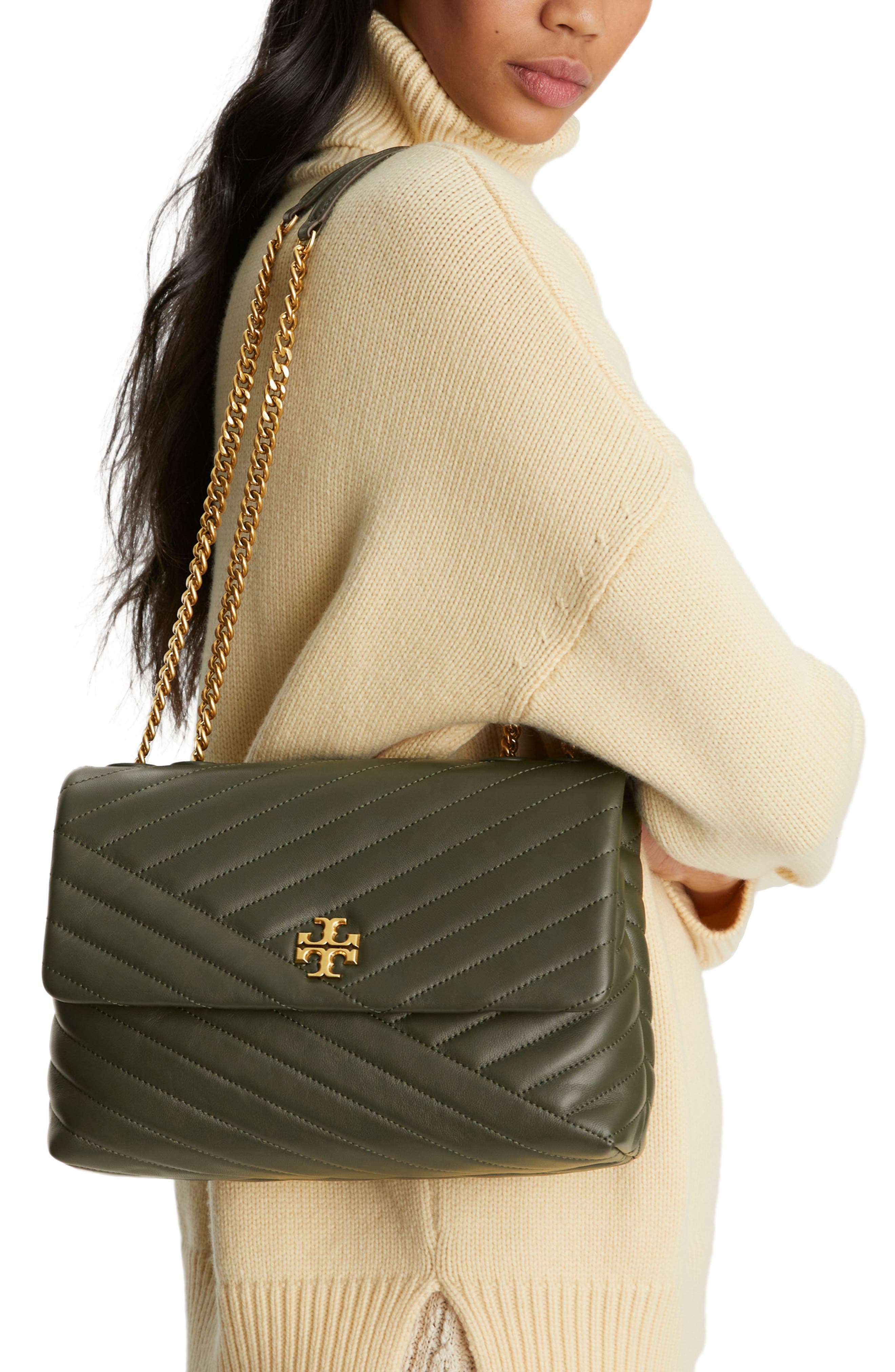 Tory Burch Kira Chevron Leather Convertible Shoulder Bag, Alternate, color, 