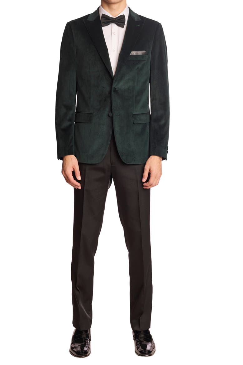 Kyle Slim Fit Velvet Dinner Jacket, Alternate, color, DARK GREEN VELVET