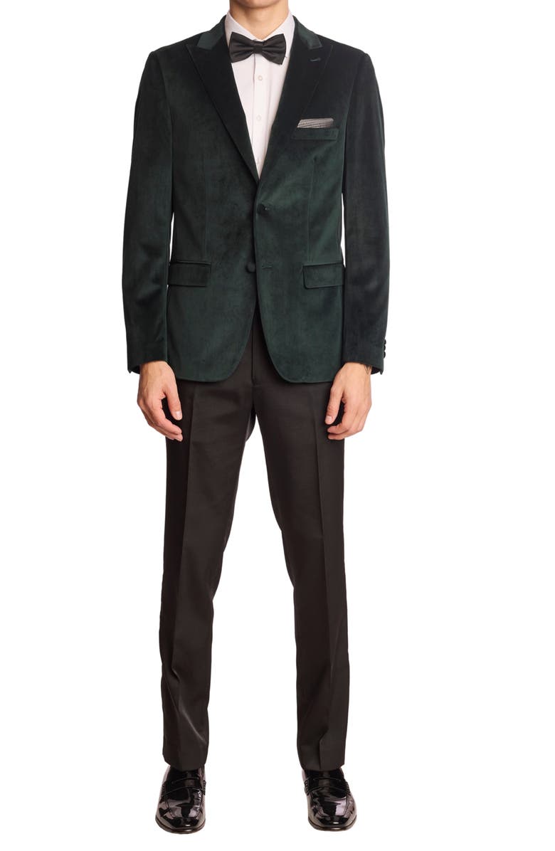 PAISLEY & GRAY Kyle Slim Fit Velvet Dinner Jacket, Alternate, color, Dark Green Velvet