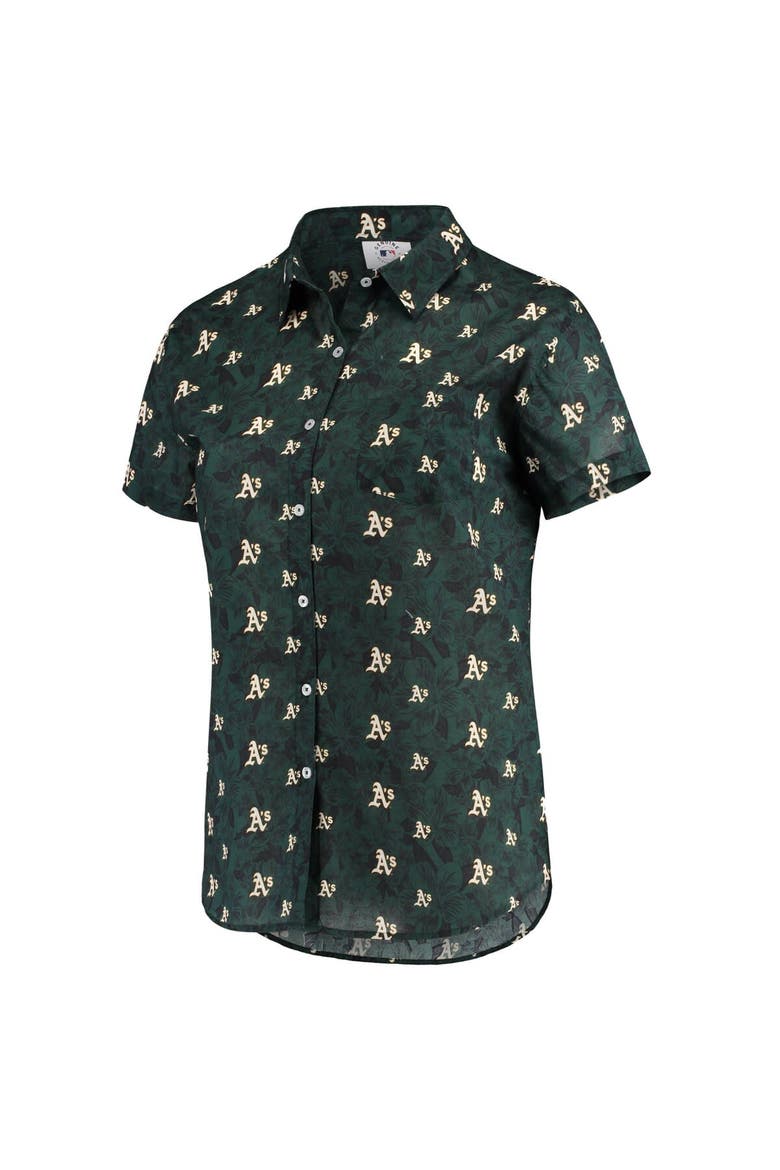 Women's FOCO Green Oakland Athletics Floral Button Up Shirt, Alternate, color, Green