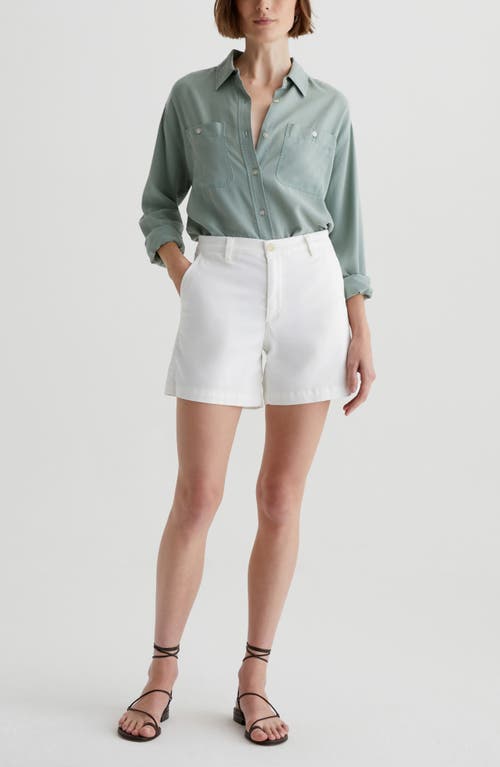 Shop Ag Jude Stretch Twill Shorts In Powder