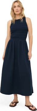 Pact Organic Cotton Coastal Double Gauze Smocked Dress