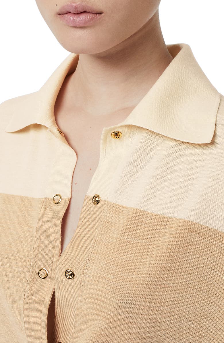 Burberry Colorblock Wool Polo Sweater, Alternate, color,